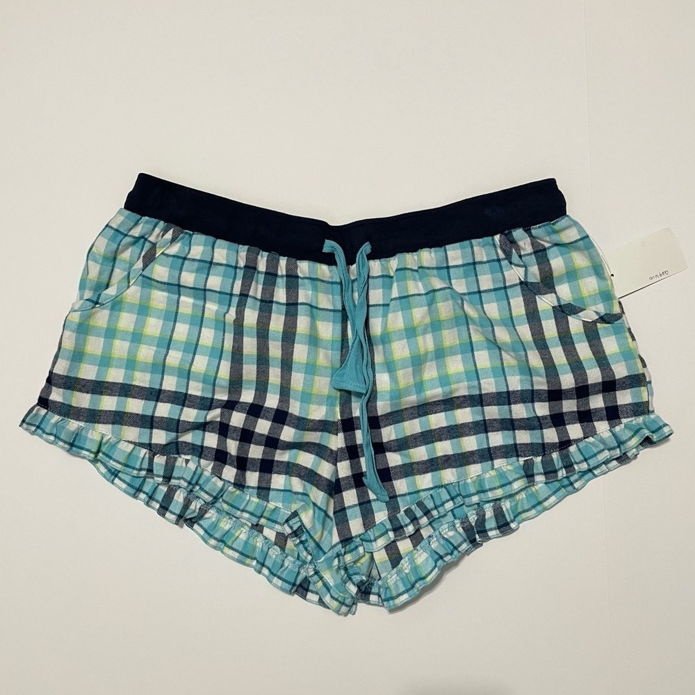 NWT BP Plaid Flannel Ruffled Hem Lounge Shorts